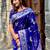 Royal blue woven self design pure silk banarasi saree with blouse