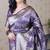 Lavender woven self design pure silk banarasi saree with blouse