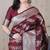 Maroon woven self design pure silk banarasi saree with blouse