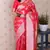 Pink woven self design pure silk banarasi saree with blouse