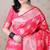 Pink woven self design pure silk banarasi saree with blouse