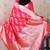 Pink woven self design pure silk banarasi saree with blouse