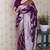 Purple woven self design pure silk banarasi saree with blouse