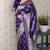 Violet woven self design pure silk banarasi saree with blouse