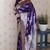 Violet woven self design pure silk banarasi saree with blouse