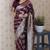 Wine woven self design pure silk banarasi saree with blouse