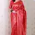 Pink woven self design pure silk banarasi saree with blouse
