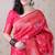 Pink woven self design pure silk banarasi saree with blouse
