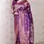 Purple woven self design pure silk banarasi saree with blouse