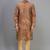 coffee silk kurta pant set with embroidered work