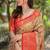 Red woven self design embellished pure silk saree with blouse