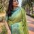 Green woven self design embellished tissue kanjivaram saree with blouse