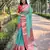 Sky blue woven self design embellished tissue kanjivaram saree with blouse