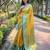 Yellow woven self design embellished tissue kanjivaram saree with blouse