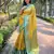 Yellow woven self design embellished tissue kanjivaram saree with blouse