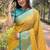 Yellow woven self design embellished tissue kanjivaram saree with blouse