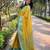 Yellow woven self design embellished tissue kanjivaram saree with blouse