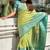 Green woven self design embellished tissue kanjivaram saree with blouse