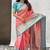 Peach woven self design embellished tissue kanjivaram saree with blouse