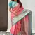 Peach woven self design embellished tissue kanjivaram saree with blouse