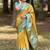 Yellow woven self design embellished tissue kanjivaram saree with blouse