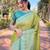 Green woven self design embellished tissue kanjivaram saree with blouse