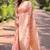 Pink woven embellished organza kanjivaram saree with blouse