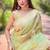 Pista green woven embellished organza kanjivaram saree with blouse