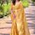 Yellow woven embellished organza kanjivaram saree with blouse