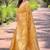 Yellow woven embellished organza kanjivaram saree with blouse