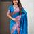 Blue woven self design pure silk paithani saree with blouse