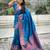 Blue woven self design pure silk paithani saree with blouse