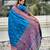 Blue woven self design pure silk paithani saree with blouse