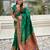 Green woven self design pure silk paithani saree with blouse