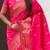Pink woven self design pure silk paithani saree with blouse