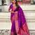 Purple woven self design pure silk paithani saree with blouse