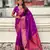 Purple woven self design pure silk paithani saree with blouse