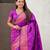 Purple woven self design pure silk paithani saree with blouse