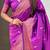 Purple woven self design pure silk paithani saree with blouse