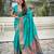 Teal green woven self design pure silk paithani saree with blouse