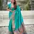Teal green woven self design pure silk paithani saree with blouse