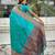 Teal green woven self design pure silk paithani saree with blouse