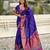 Violet woven self design pure silk paithani saree with blouse