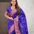 Violet woven self design pure silk paithani saree with blouse