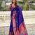 Violet woven self design pure silk paithani saree with blouse