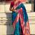 Blue woven self design pure silk paithani saree with blouse