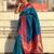 Blue woven self design pure silk paithani saree with blouse