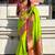 Lime green woven self design pure silk paithani saree with blouse