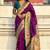 Purple woven self design pure silk paithani saree with blouse