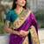 Purple woven self design pure silk paithani saree with blouse